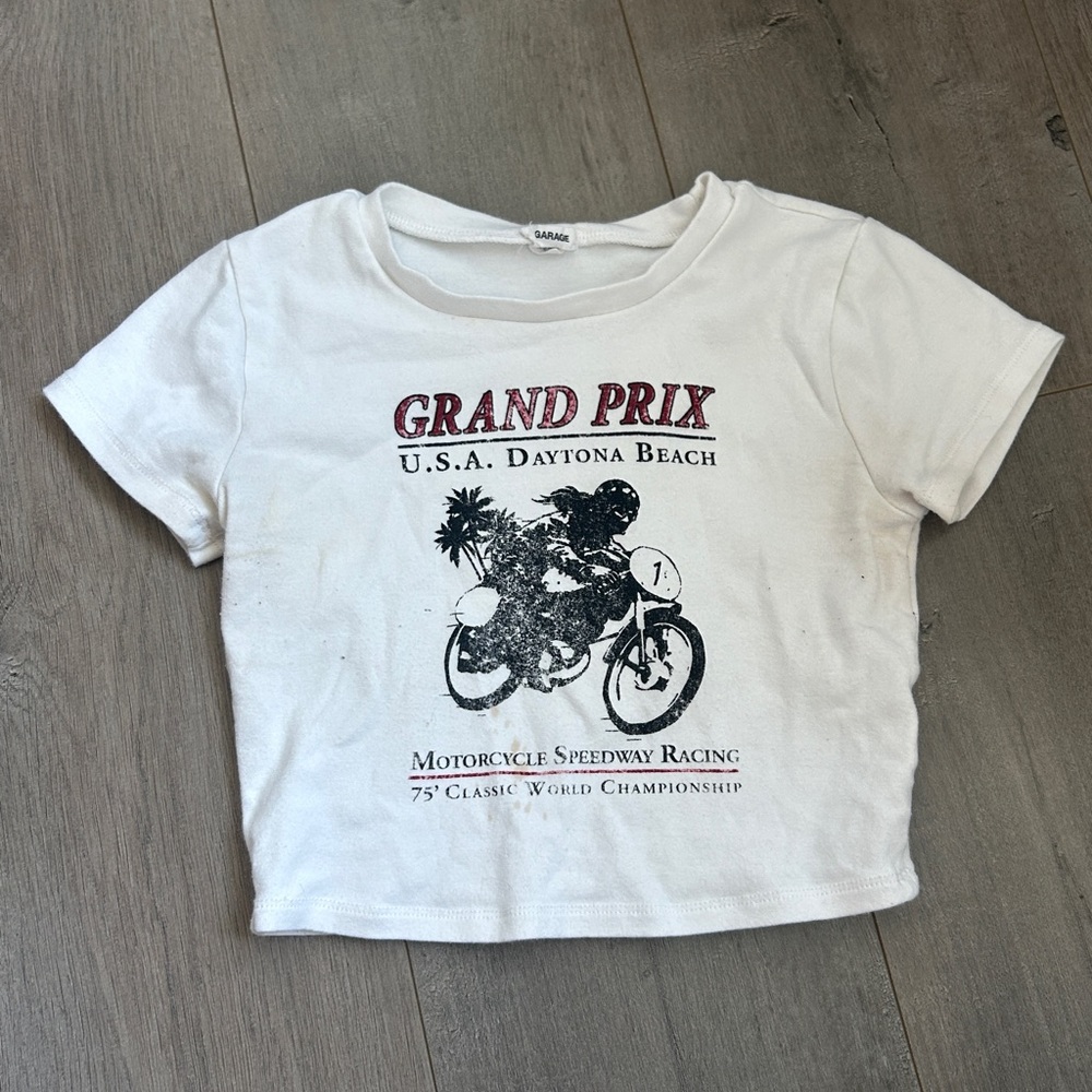 💜3 for $15💜Garage Grand Prix Graphic Crop Top XS